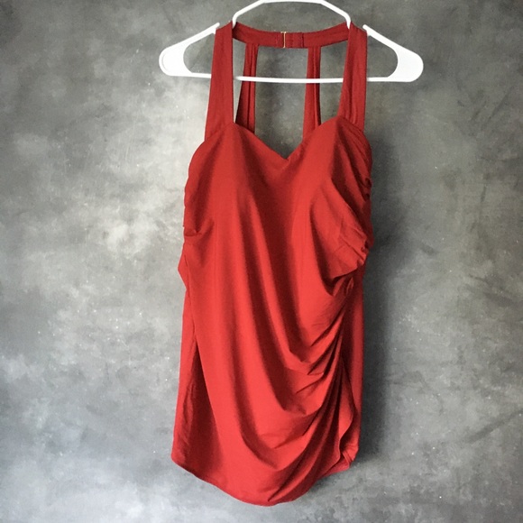 Lands' End Other - Lands End red slender tunic one piece swimsuit 18